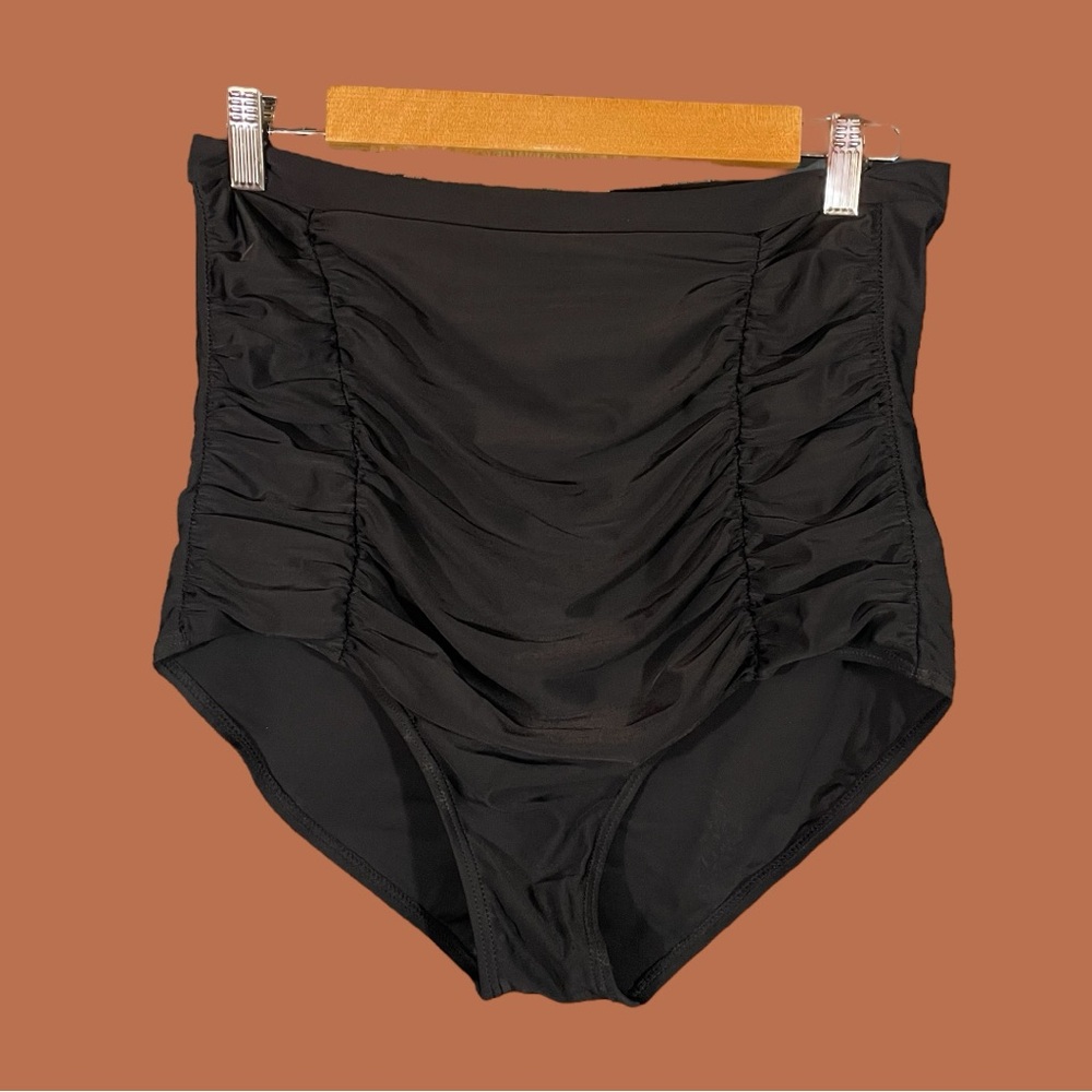 Women’s Black High Rise Swim Briefs Size XL